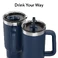 Розумний стакан для води та гарячих напоїв HidrateSpark PRO 2 Smart Tumbler Navy 887 мл - Фото 3