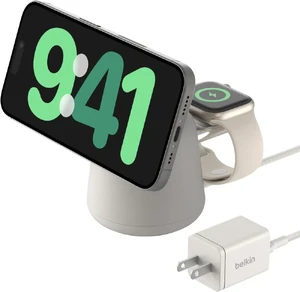 Док-станція Belkin 2-in-1 MagSafe Wireless Charging Dock 15W Fast Charge iPhone Charger