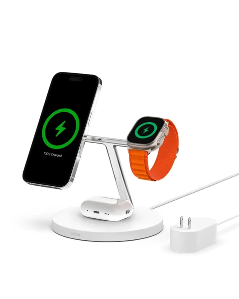 Бездротовий зарядний пристрій Belkin 3-in-1 MagSafe iPhone Wireless Charger White