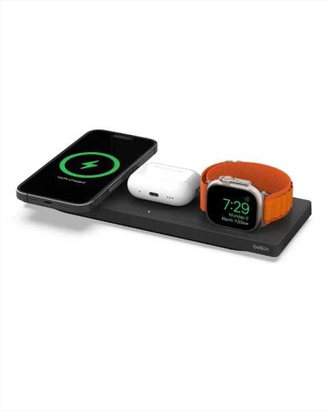 Бездротовий зарядний пристрій Belkin BOOST CHARGE PRO 3-in-1 Wireless Charger MagSafe Black
