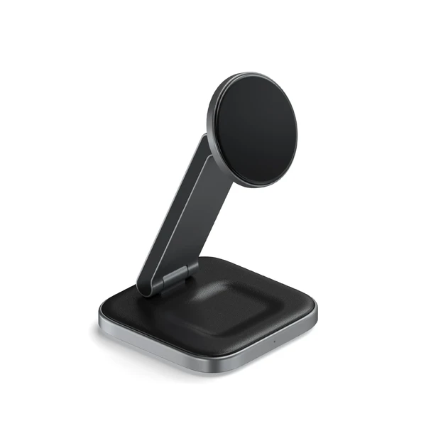 Зарядний пристрій бездротовий Satechi 2 in 1 Wireless Charger Qi2 15W Dual Stand для iPhone і AirPods