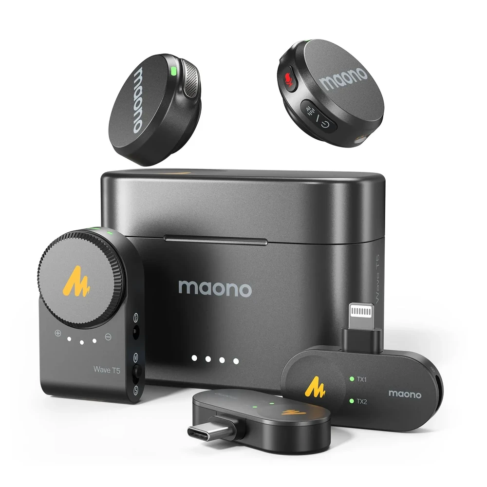 Бездротовий петличний мікрофон MAONO Wave T5 для iPhone Android Камера ПК