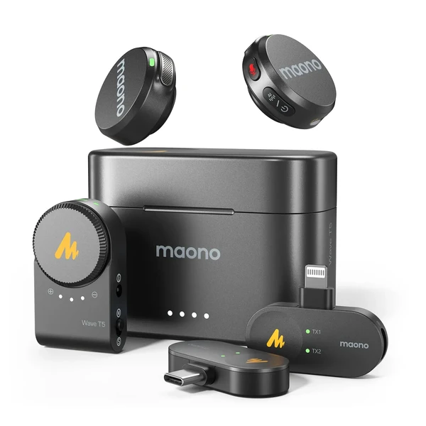Бездротовий петличний мікрофон MAONO Wave T5 для iPhone Android Камера ПК